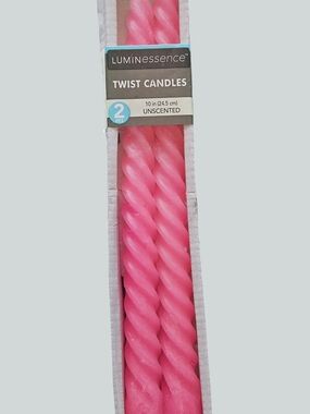 Luminess Pink Spiral Twist Cake Candles - 2 Pack